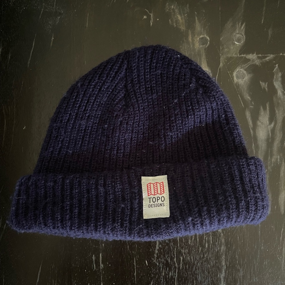 Topo Designs Dark Blue Knit Beanie